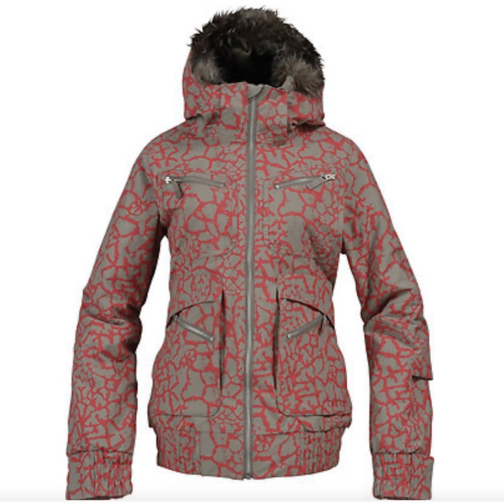 Burton Red and Gray Ski & Snow Jacket